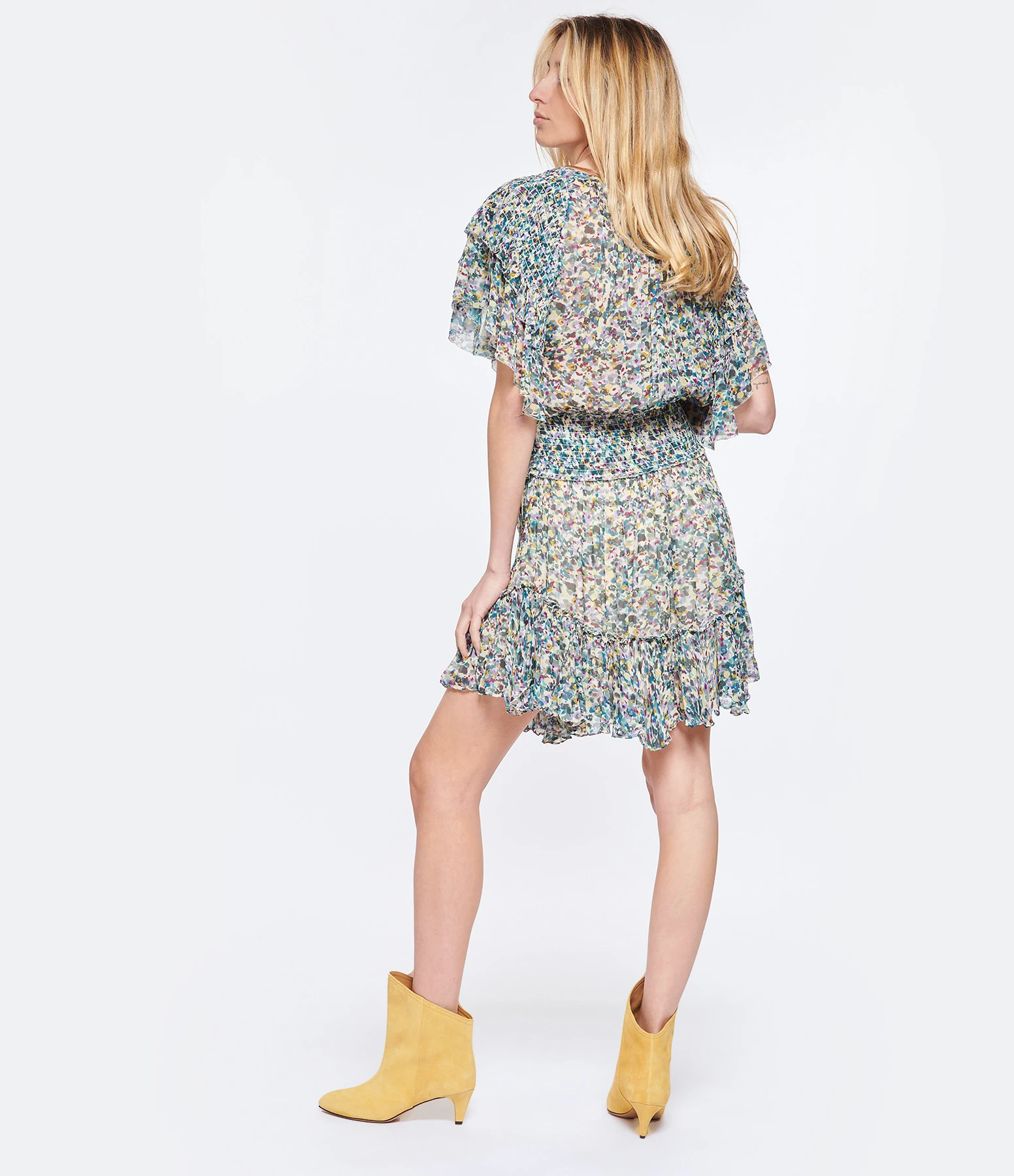 MARANT ÉTOILE Robe Florise Imprimé Vert Écru 6 MARANT ÉTOILE Robe Florise Imprimé Vert Écru – Image 4