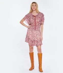 MARANT ÉTOILE Robe Florise Imprimé Framboise Écru -ANINE BING Boutique imare look20230207 278 1