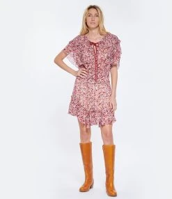 MARANT ÉTOILE Robe Florise Imprimé Framboise Écru 8 MARANT ÉTOILE Robe Florise Imprimé Framboise Écru -ANINE BING Boutique imare look20230207 278