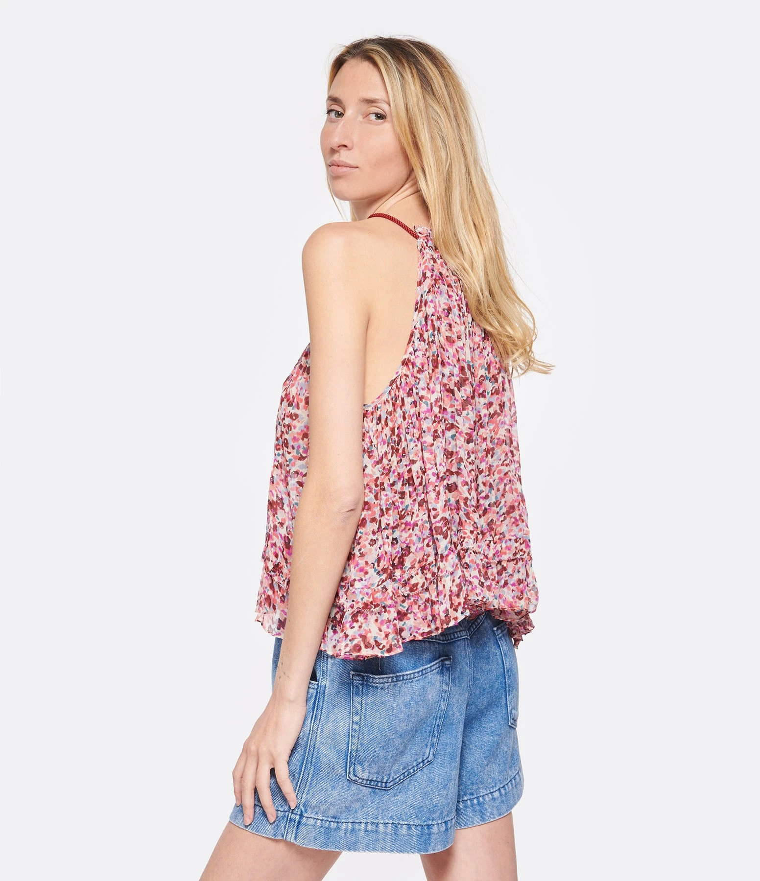 MARANT ÉTOILE Top Fabino Imprimé Framboise Écru 7 MARANT ÉTOILE Top Fabino Imprimé Framboise Écru – Image 5