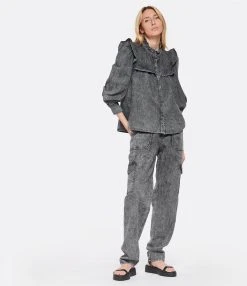 MARANT ÉTOILE Pantalon Viamao Coton Gris 14 MARANT ÉTOILE Pantalon Viamao Coton Gris -ANINE BING Boutique imare look20230207 373