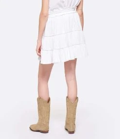 MARANT ÉTOILE Jupe Lioline Coton Blanc -ANINE BING Boutique imare look20230207 386