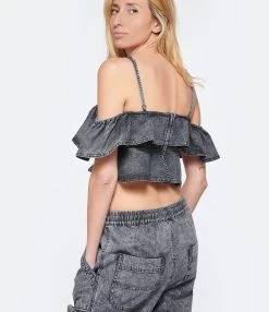 MARANT ÉTOILE Top Voloteo Coton Gris 11 MARANT ÉTOILE Top Voloteo Coton Gris -ANINE BING Boutique imare look20230207 98