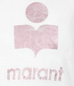MARANT ÉTOILE Tee-shirt Koldi Lin Blanc Rose -ANINE BING Boutique imare34397 pck20210511 2 1