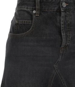 MARANT ÉTOILE Jupe Fiali Coton Noir Délavé -ANINE BING Boutique imare38494 fiali 2