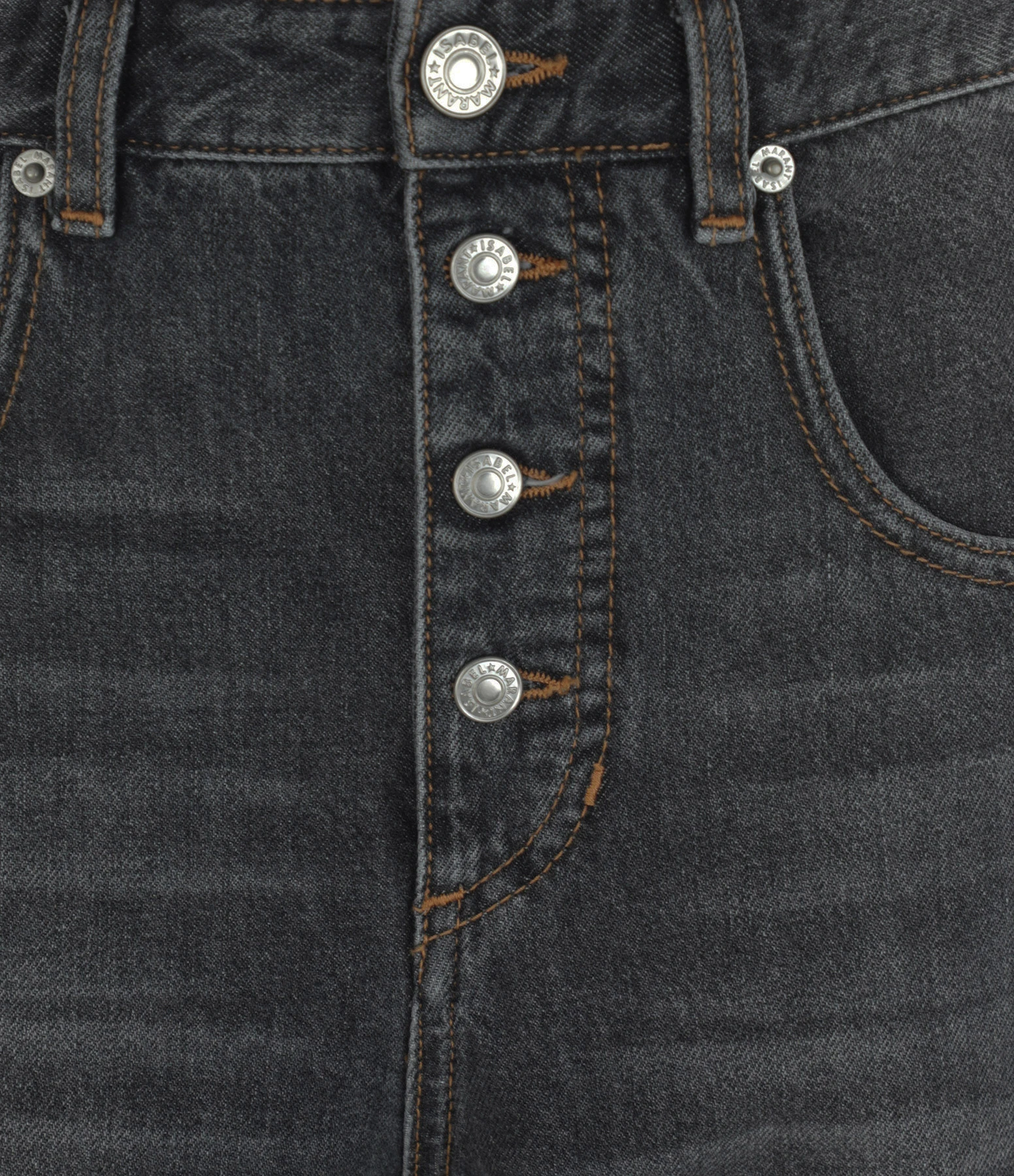 MARANT ÉTOILE Jean Belden Coton Noir Délavé 4 MARANT ÉTOILE Jean Belden Coton Noir Délavé – Image 2