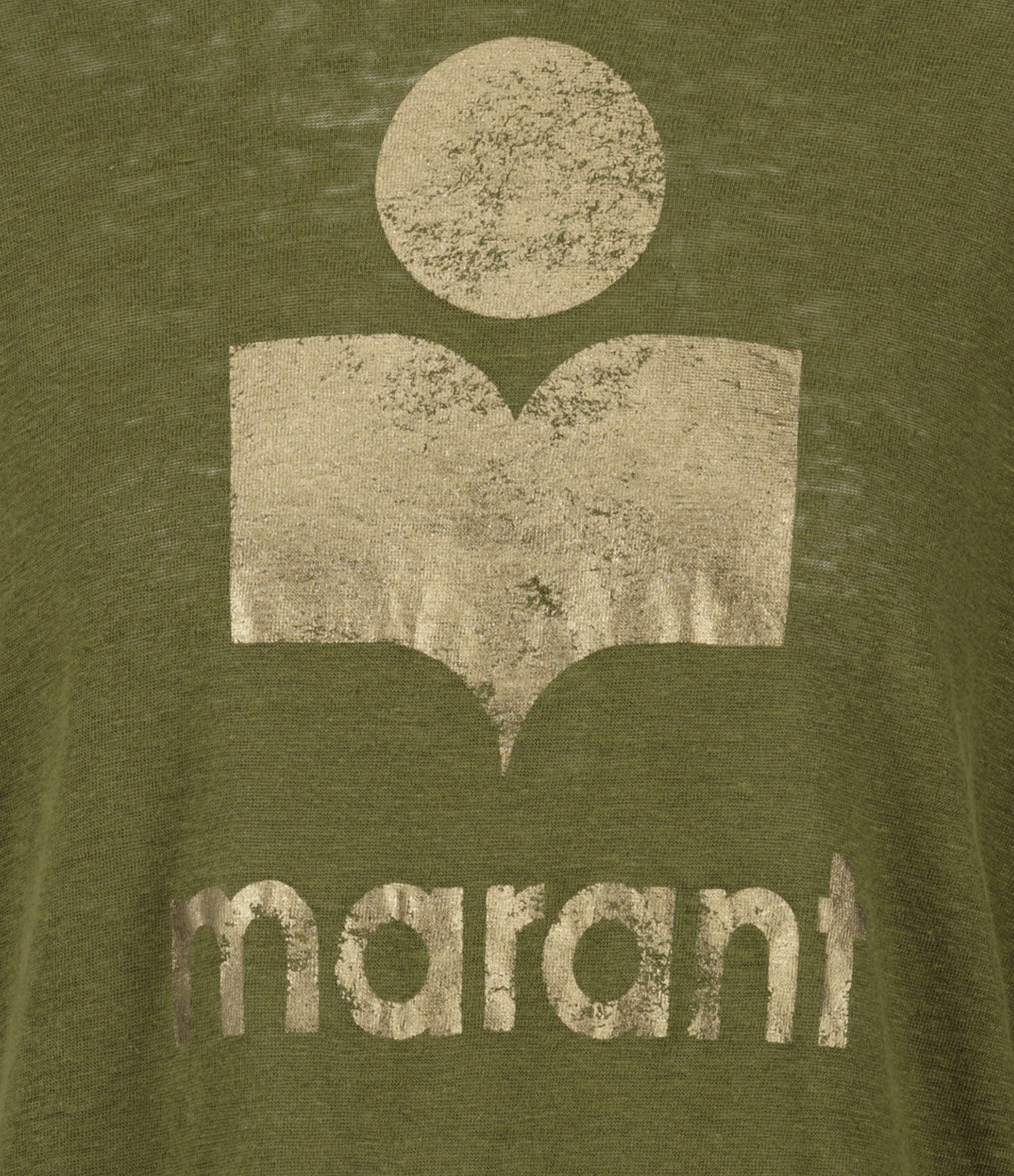 MARANT ÉTOILE Tee-shirt Klowia Lin Kaki Doré 4 MARANT ÉTOILE Tee-shirt Klowia Lin Kaki Doré – Image 2