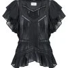 MARANT ÉTOILE Top Madrana Coton Noir -ANINE BING Boutique imare49666 pck20230120 1