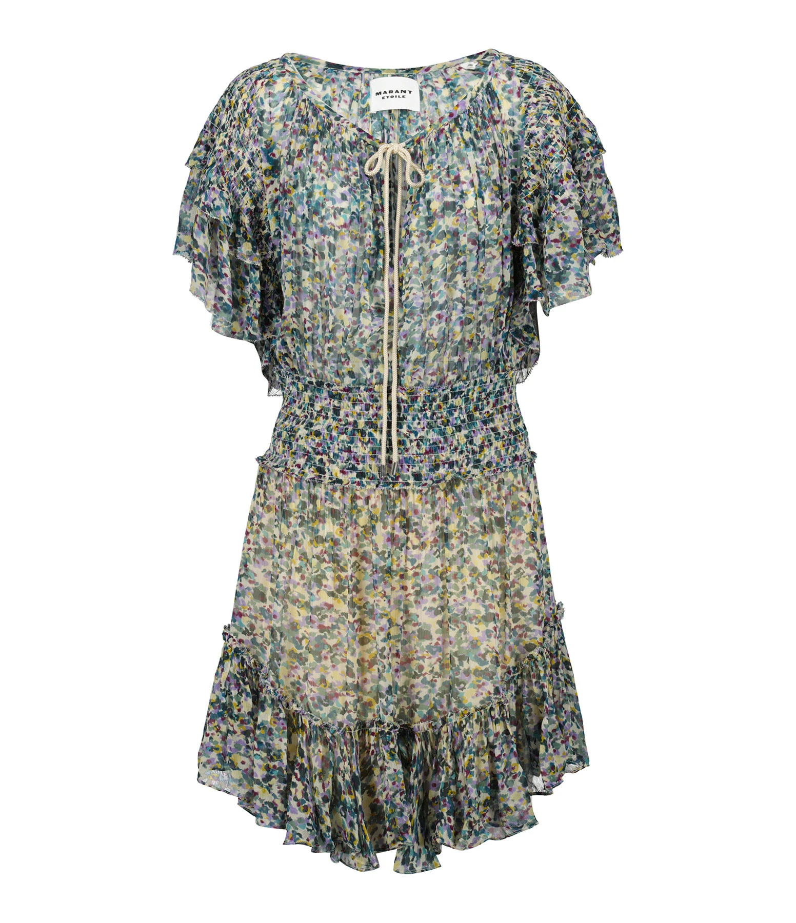 MARANT ÉTOILE Robe Florise Imprimé Vert Écru 3 MARANT ÉTOILE Robe Florise Imprimé Vert Écru