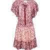 MARANT ÉTOILE Robe Florise Imprimé Framboise Écru -ANINE BING Boutique imare49751 pck20230206 1