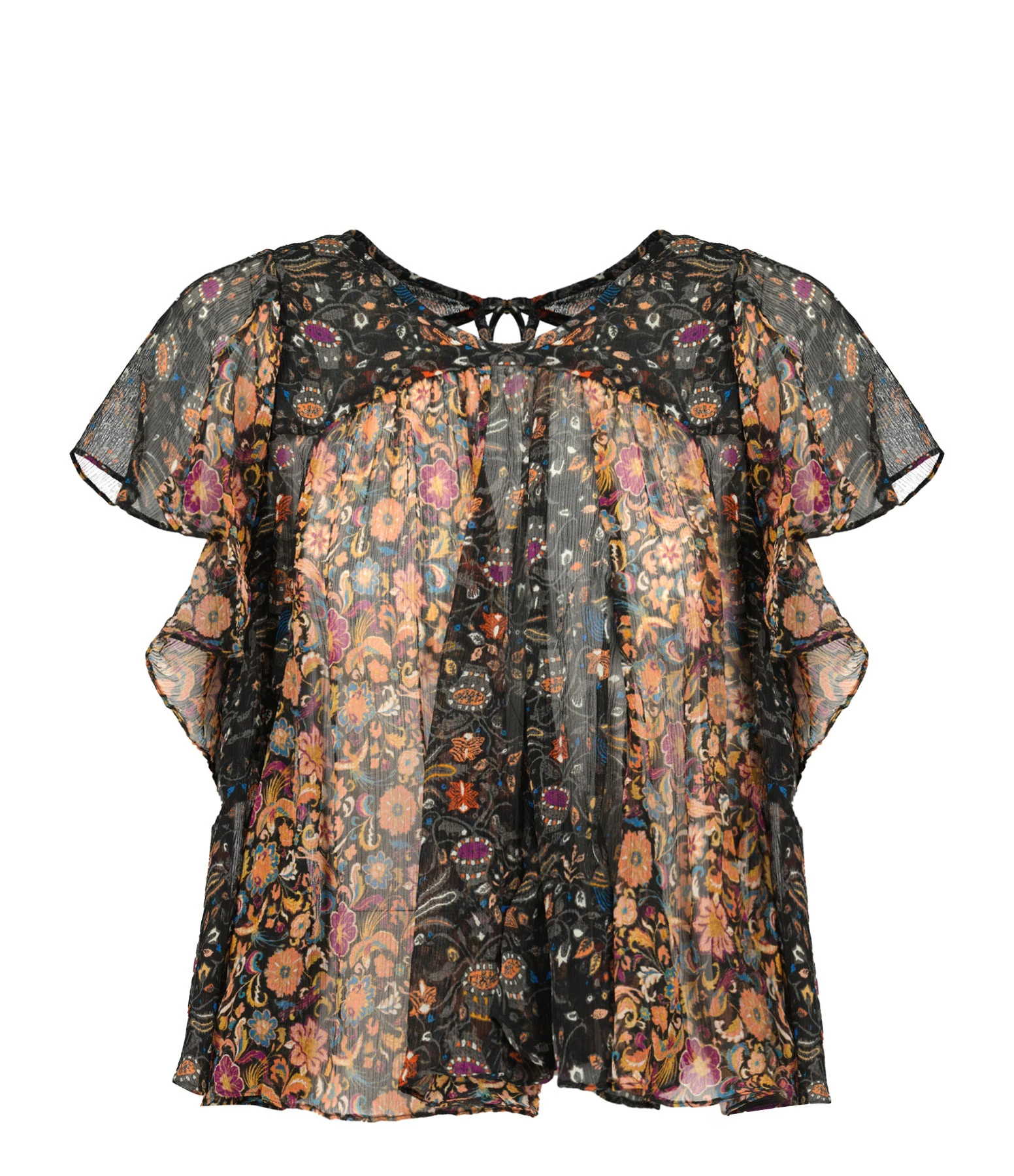 Isabel Marant Top Oriane Soie Imprimé Orange 3 Isabel Marant Top Oriane Soie Imprimé Orange