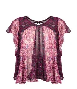 Isabel Marant Top Oriane Soie Fuchsia