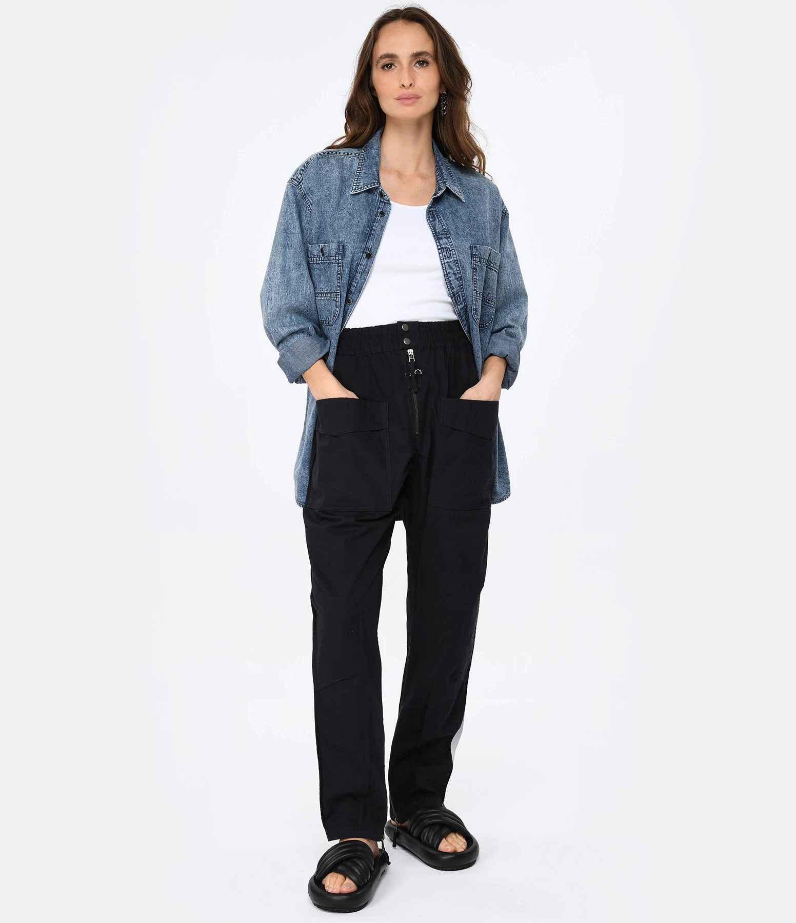 Isabel Marant Pantalon Homme Tilseno Coton Noir Délavé 5 Isabel Marant Pantalon Homme Tilseno Coton Noir Délavé – Image 3