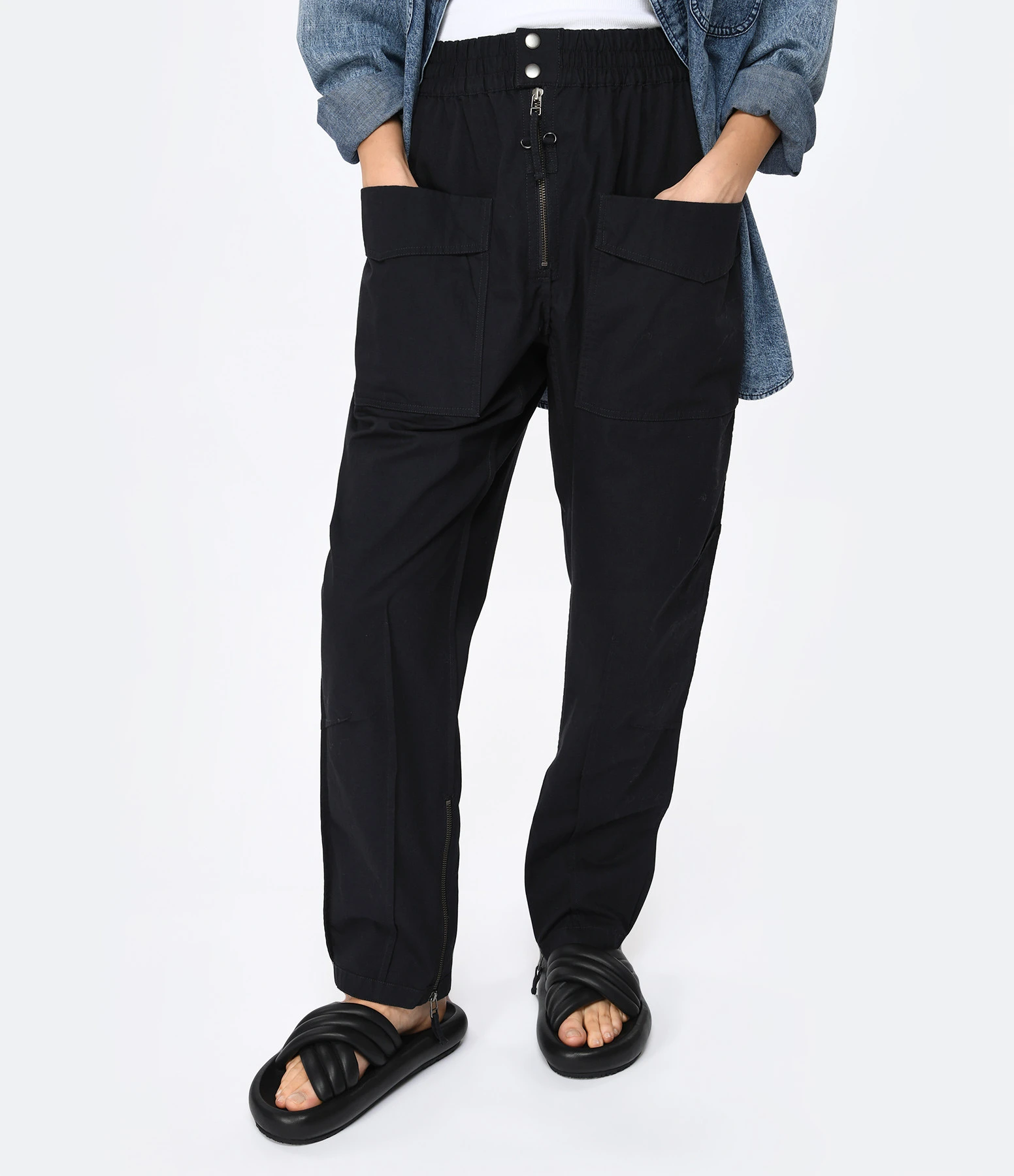 Isabel Marant Pantalon Homme Tilseno Coton Noir Délavé 6 Isabel Marant Pantalon Homme Tilseno Coton Noir Délavé – Image 4