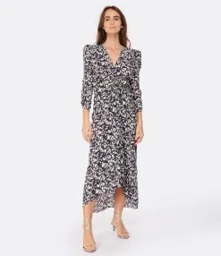 Isabel Marant Robe Mi-longue Albini Soie Noir -ANINE BING Boutique imarr look20221130 123