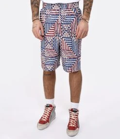 Isabel Marant Short Homme Edoardo Coton Bleu Rouge -ANINE BING Boutique imars look20230116 131