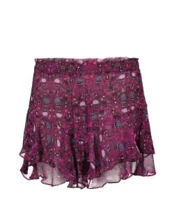 Isabel Marant Short Aboreli Soie Fuchsia