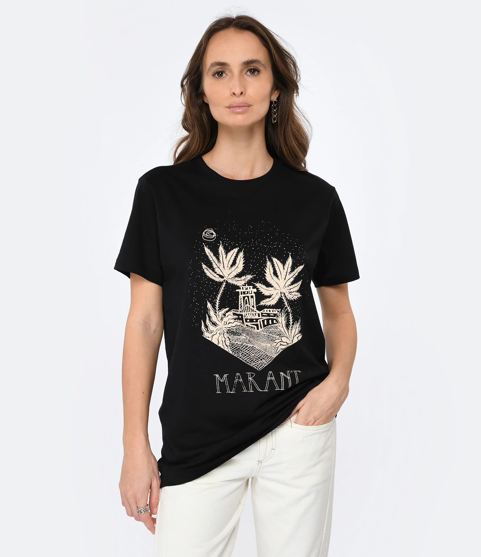 Isabel Marant Tee-shirt Homme Zafferh Coton Noir 5 Isabel Marant Tee-shirt Homme Zafferh Coton Noir – Image 3