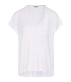 JEANNE VOULAND Tee-shirt Bacha Col V Lyocell Blanc