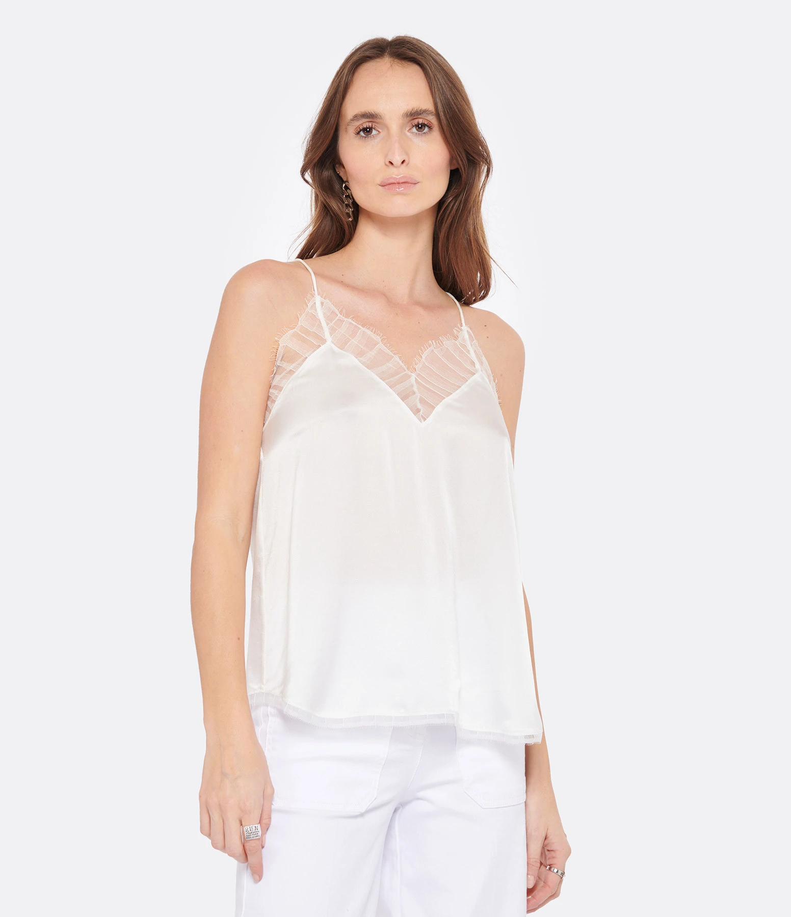 IRO Top Berwyn Soie Blanc Cassé 5 IRO Top Berwyn Soie Blanc Cassé – Image 3