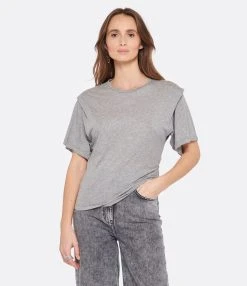 IRO Tee-shirt Fortuna Coton Gris Mélangé -ANINE BING Boutique iro23 look20221220 266