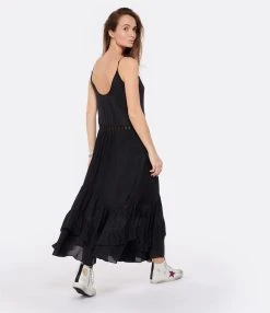 IRO Robe Midi Cliff Soie Noir -ANINE BING Boutique iro23 look20230126 390