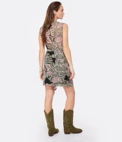 IRO Robe Rolina Soie Imprimé Vert 7 IRO Robe Rolina Soie Imprimé Vert -ANINE BING Boutique iro23 look20230126 526