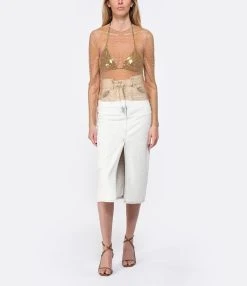 IRO Jupe Midi Milita Denim Coton Gris Clair -ANINE BING Boutique iro23 look20230214 388