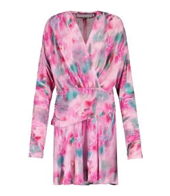 IRO Robe Zola Imprimé Rose Clair
