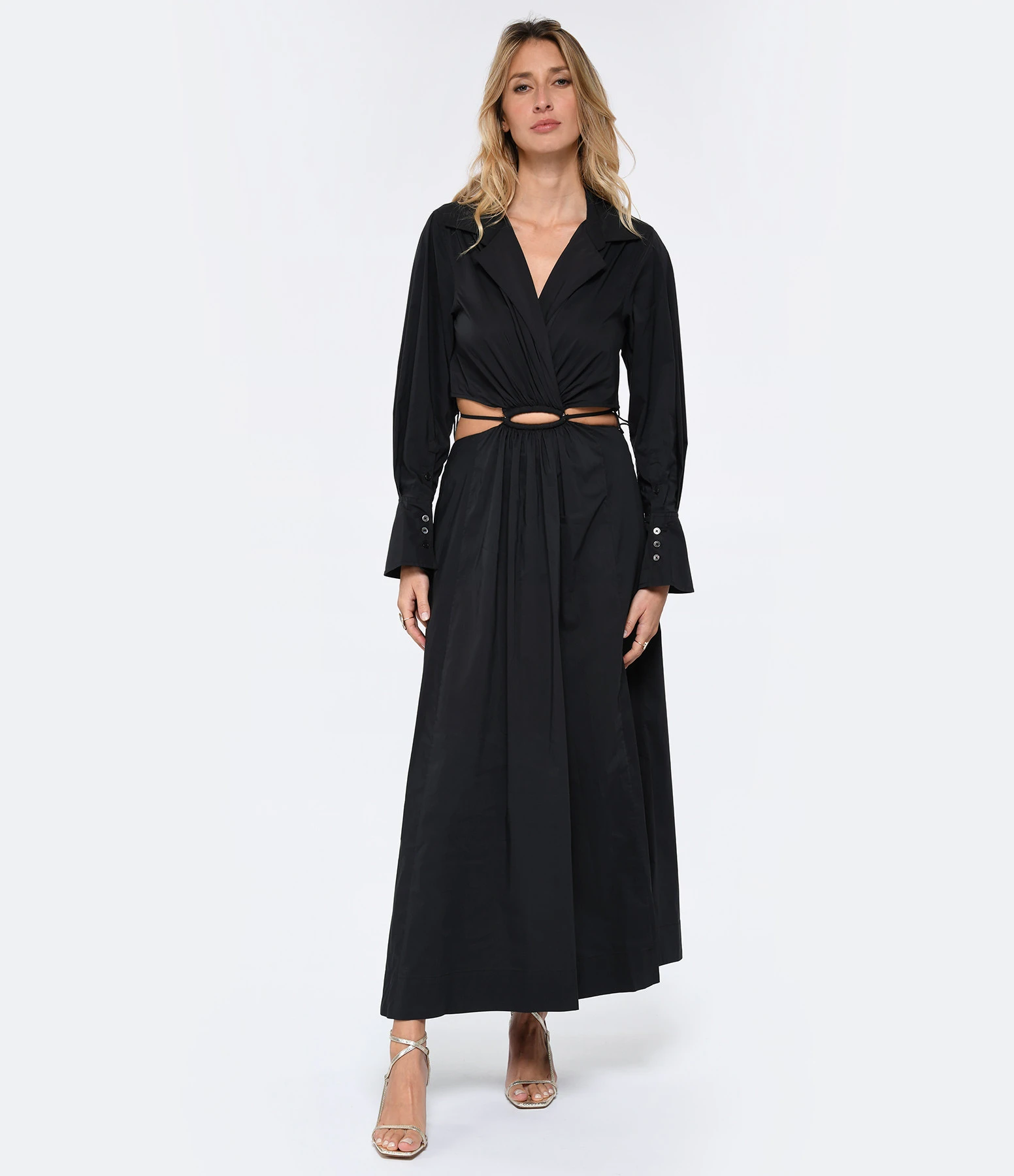 JONATHAN SIMKHAI Robe Alex Coton Noir 4 JONATHAN SIMKHAI Robe Alex Coton Noir – Image 2