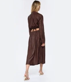 JONATHAN SIMKHAI Top Court Breslin Satin Chocolat -ANINE BING Boutique jonsi look20221214 441