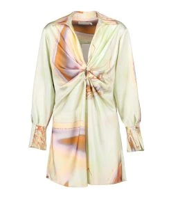 JONATHAN SIMKHAI Robe Courte Roma Satin Imprimé