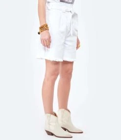 JEANNE VOULAND Bermuda Folco Denim Blanc -ANINE BING Boutique jvoul look20210407 253