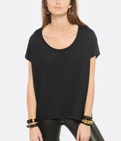JEANNE VOULAND Tee-shirt Bach Col Rond Lyocell Noir -ANINE BING Boutique jvoul look20211123 61