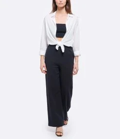 JEANNE VOULAND Pantalon Hory Gaze De Coton Noir -ANINE BING Boutique jvoul look20220307 325