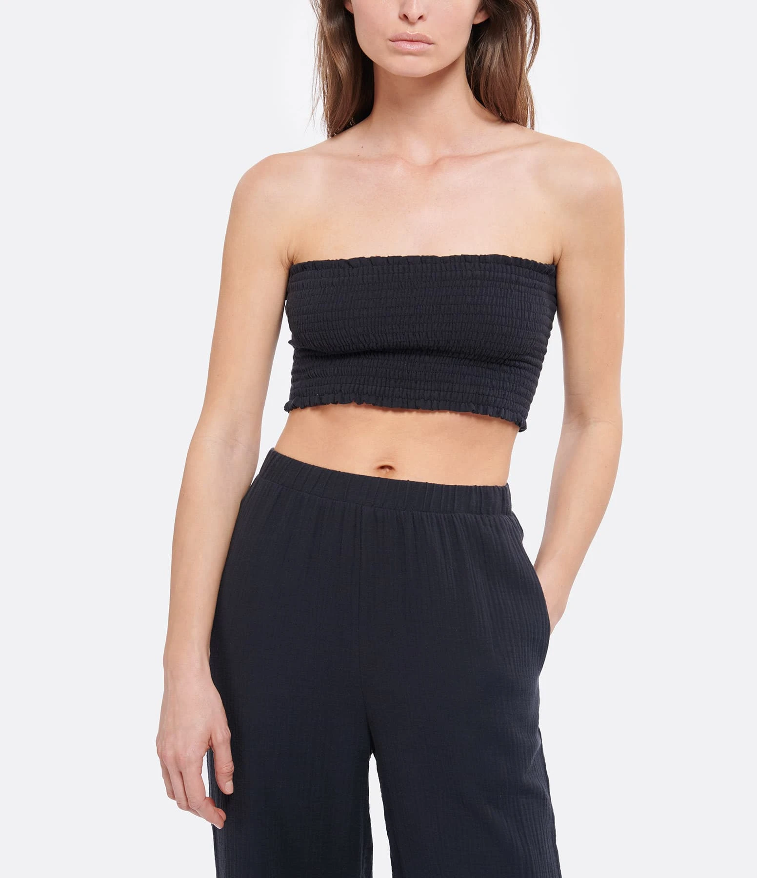 JEANNE VOULAND Top Hyna Bandeau Gaze De Coton Noir 5 JEANNE VOULAND Top Hyna Bandeau Gaze De Coton Noir – Image 3