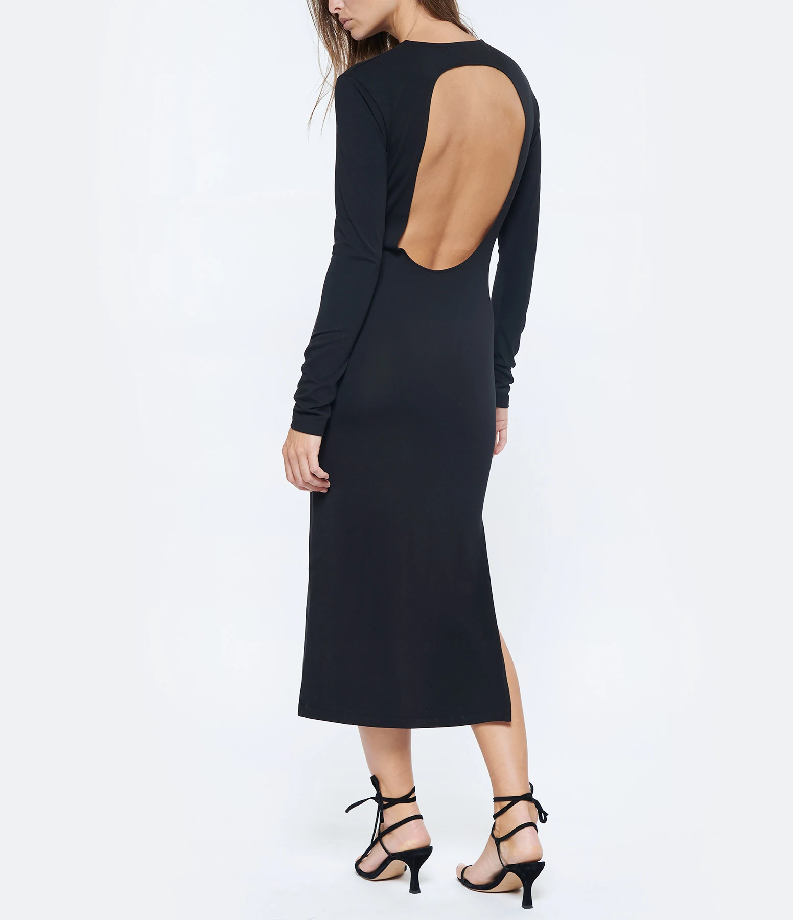 JEANNE VOULAND Robe Icha Dos Nu Coton Noir 5 JEANNE VOULAND Robe Icha Dos Nu Coton Noir – Image 3