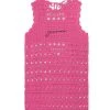 Ganni Robe De Plage Crochet Coton Organique Rose