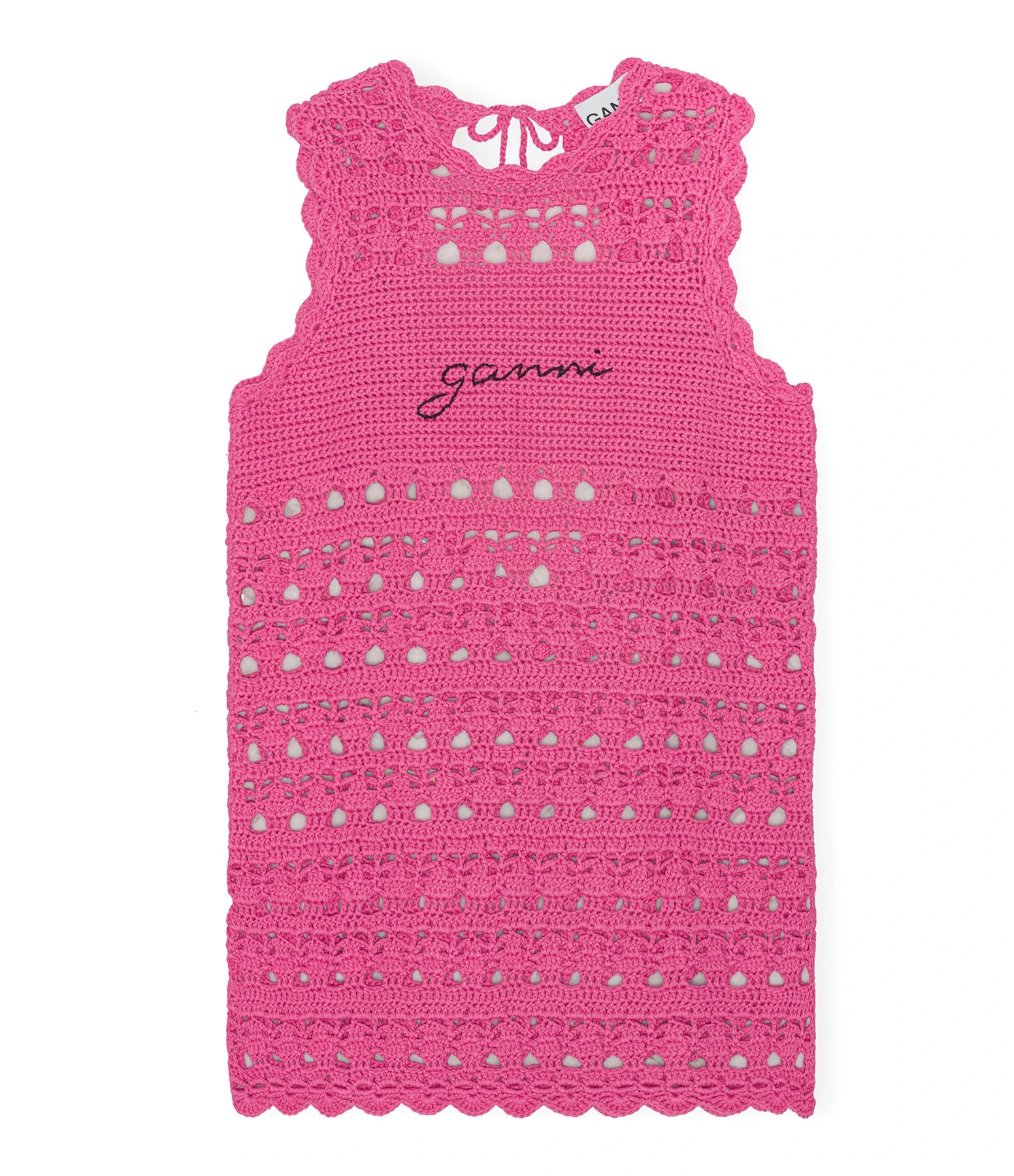 Ganni Robe De Plage Crochet Coton Organique Rose 3 Ganni Robe De Plage Crochet Coton Organique Rose