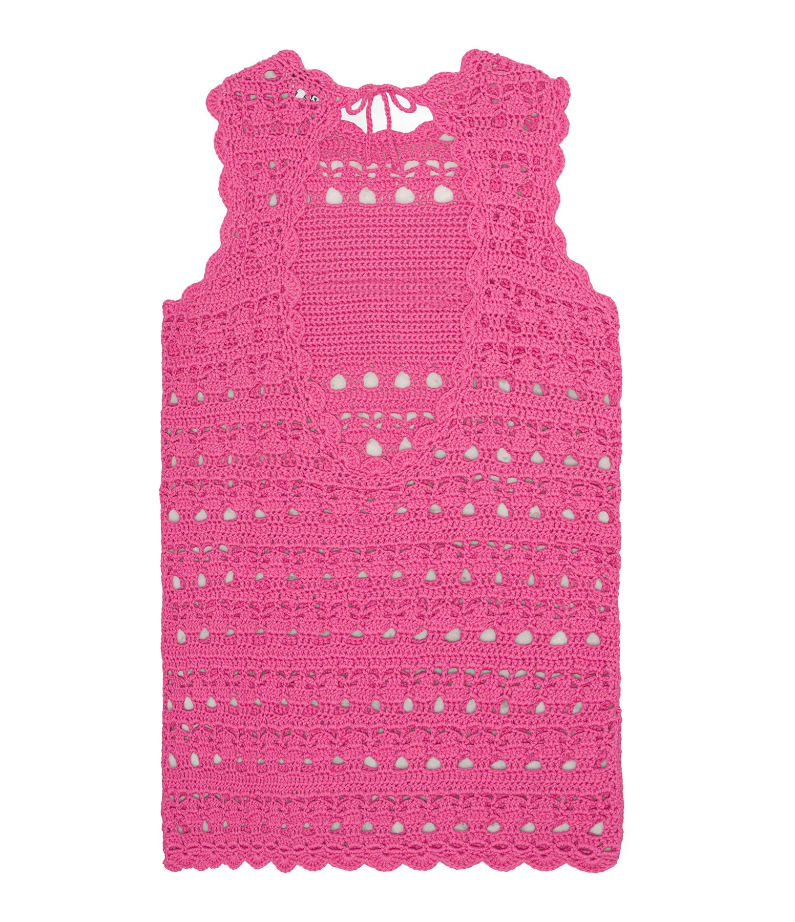 Ganni Robe De Plage Crochet Coton Organique Rose 4 Ganni Robe De Plage Crochet Coton Organique Rose – Image 2
