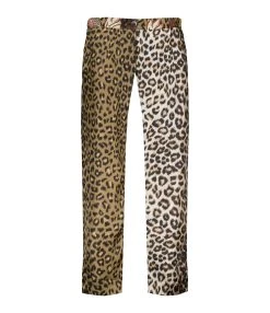 LA PRESTIC OUISTON Pantalon Lucky Soie Panthère Fauve