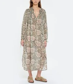 Laurence Bras Robe Coton New Cigarette Coton Fleur -ANINE BING Boutique lbras look20230228 319