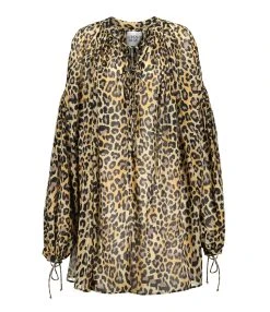 Laurence Bras Robe Courte Lamu Léopard