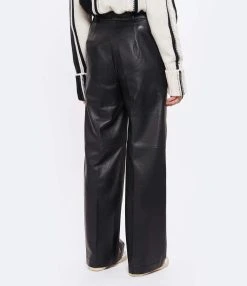 LOULOU STUDIO Pantalon Noro Large Cuir Noir -ANINE BING Boutique loulo look20220719 419