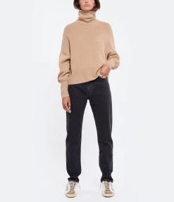 LOULOU STUDIO Jean Wular Droit Coton Noir Délavé -ANINE BING Boutique loulo look20220720 178