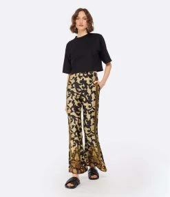 LOULOU STUDIO Tee-shirt Court Gupo Coton Noir -ANINE BING Boutique loulo look20221205 778