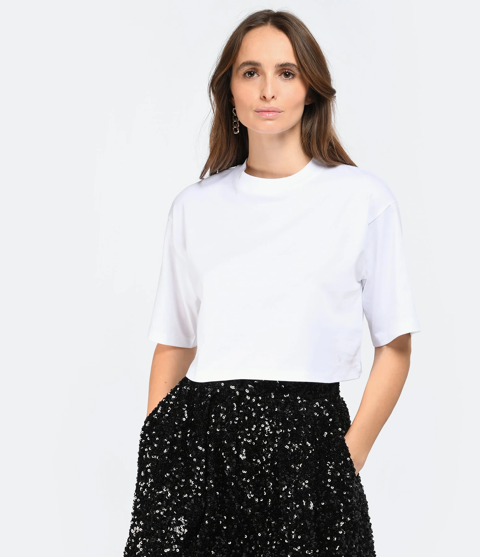 LOULOU STUDIO Tee-shirt Court Gupo Coton Blanc 5 LOULOU STUDIO Tee-shirt Court Gupo Coton Blanc – Image 3