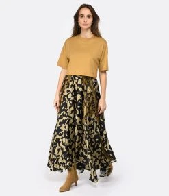 LOULOU STUDIO Tee-shirt Court Gupo Coton Camel 11 LOULOU STUDIO Tee-shirt Court Gupo Coton Camel -ANINE BING Boutique loulo look20221206 419