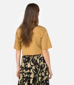 LOULOU STUDIO Tee-shirt Court Gupo Coton Camel 10 LOULOU STUDIO Tee-shirt Court Gupo Coton Camel -ANINE BING Boutique loulo look20221206 438