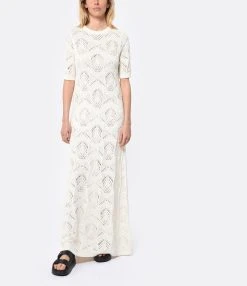 LOULOU STUDIO Robe Longue Samal Coton Ivoire -ANINE BING Boutique loulo look20230222 191 1